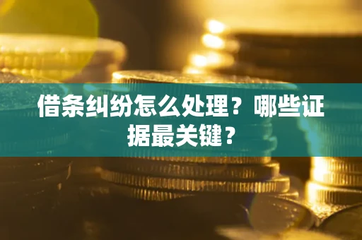 北京借条纠纷怎么处理？哪些证据最关键？